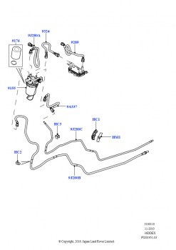 Топливные магистрали (Передний, 3,6 л V8 32V DOHC EFi дизель Lion)