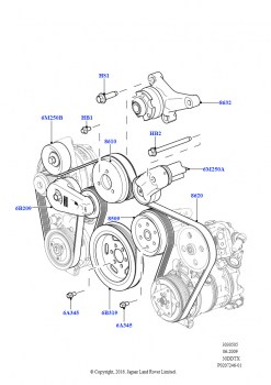Шкивы и приводные ремни (Передний, Дизель 3,0 л 24V DOHC V6 TC, С контролем устойчивости)