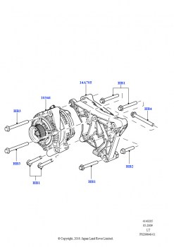 Генератор и опоры (3,6 л V8 32V DOHC EFi дизель Lion)